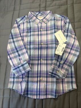 Gymboree Plaid Button-Down Shirt - Navy & Purple
